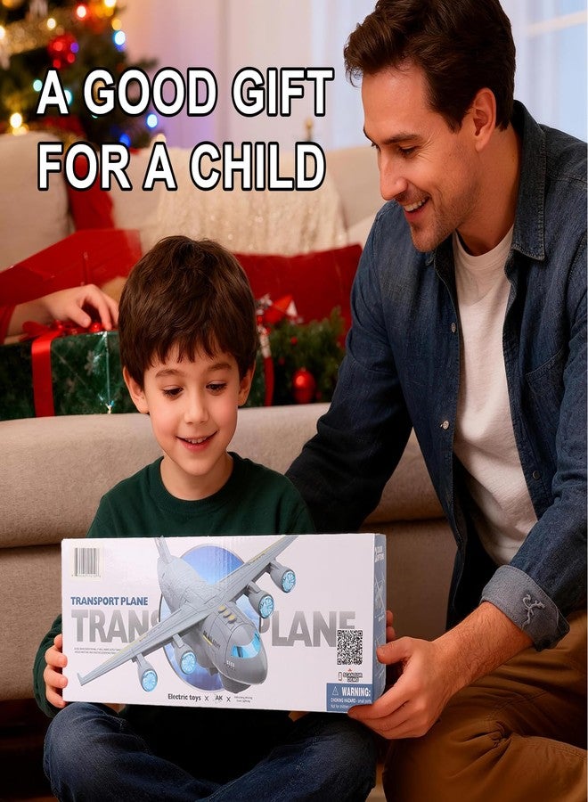 Toyfinity Military Transport Aircraft | Kids Airplane Toy with Light and Sound Effects | Cargo Plane Toy in Army Green | Army Toys for Boys | Military Toys for Toddlers | Holiday & Birthday Gift for Kids - Image 3